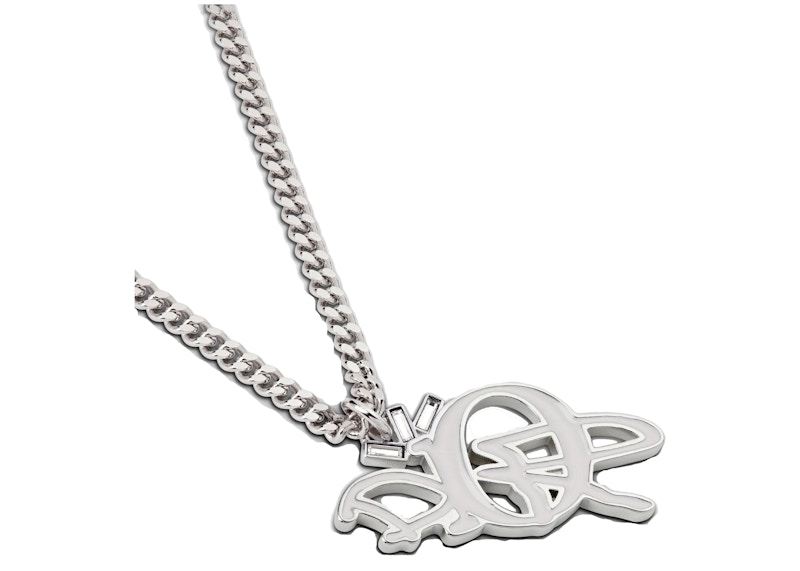 Dior x CACTUS JACK Pendant Necklace Silver/White in Silver Metal