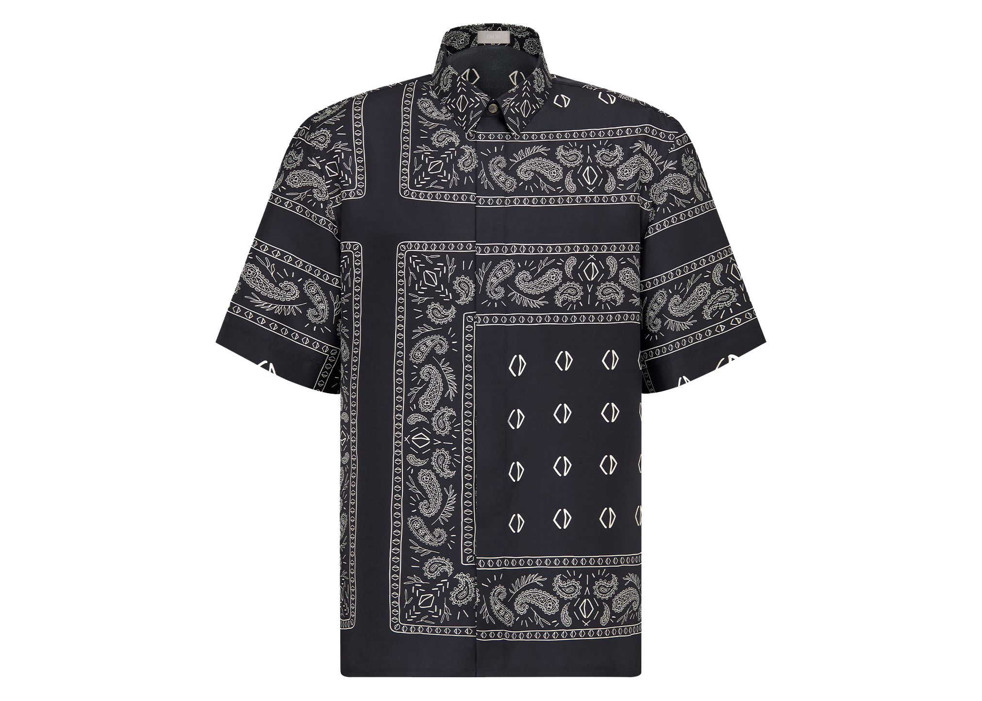 Dior x CACTUS JACK Short-Sleeved Shirt with Bandana Motif Navy