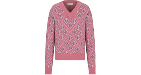 Dior x CACTUS JACK Sweater with CD Diamond Motif Pink