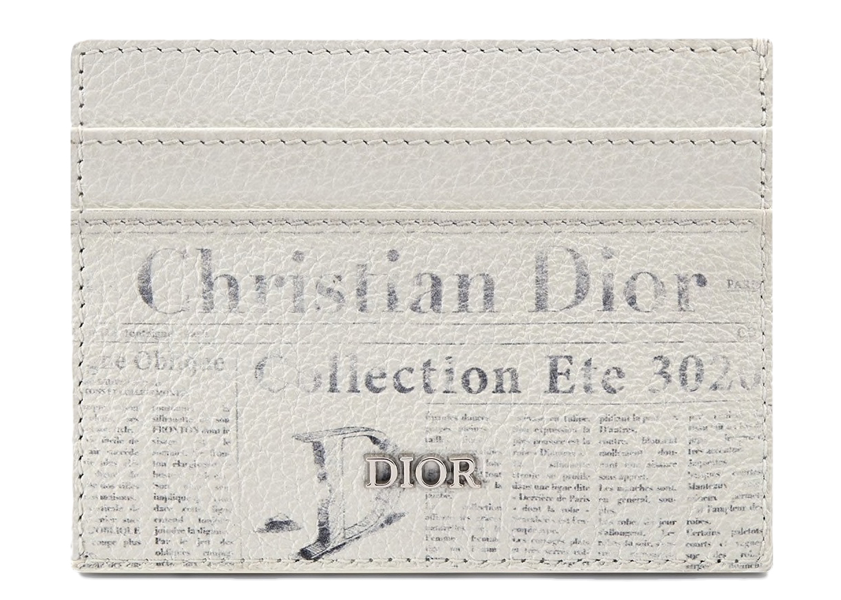 Dior x Daniel Arsham Card Holder Newspaper Print Grained 