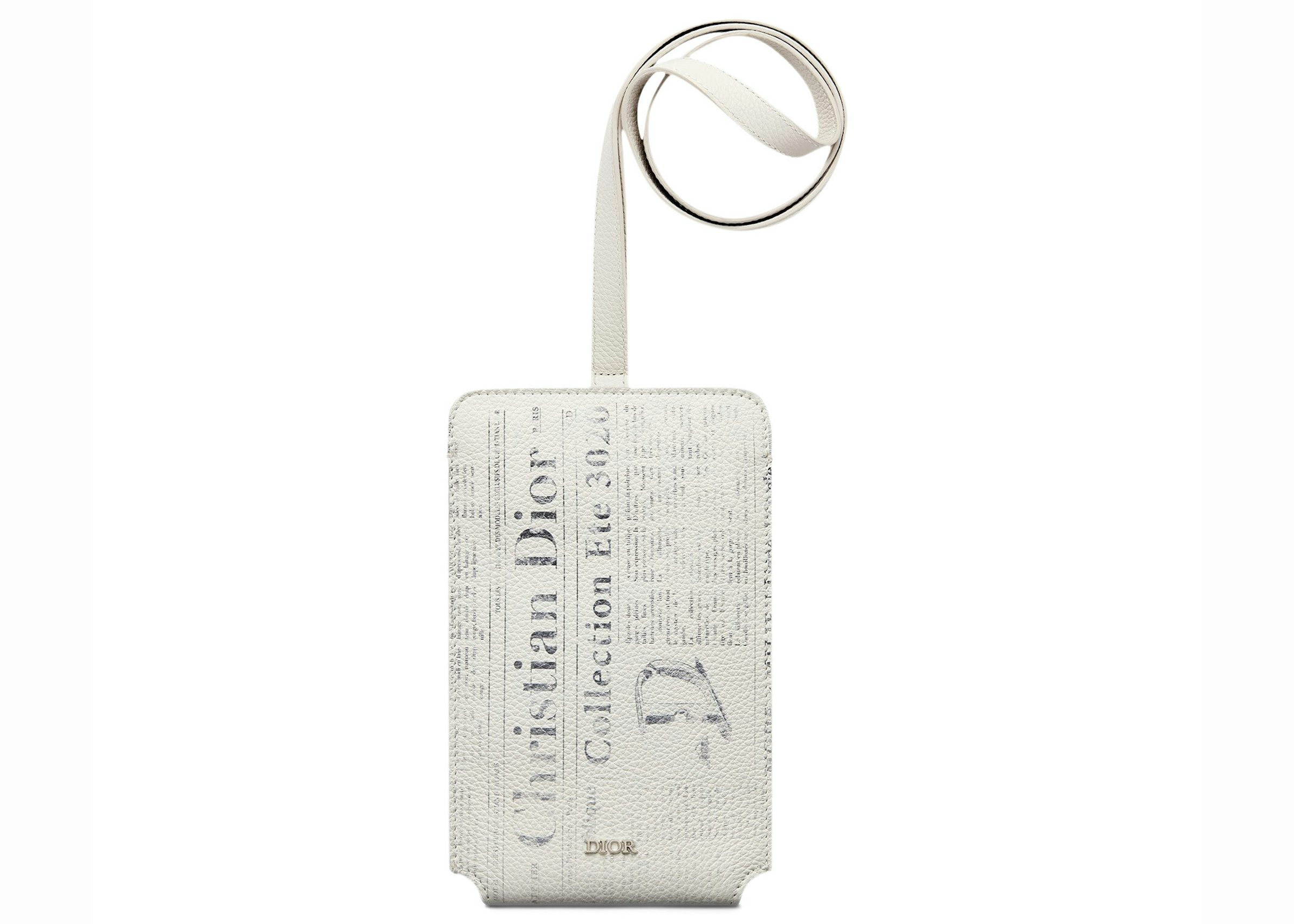 Dior x Daniel Arsham Saddle Bag Newspaper Print Calfskin White in Grained  Calfskin with Aluminum - US