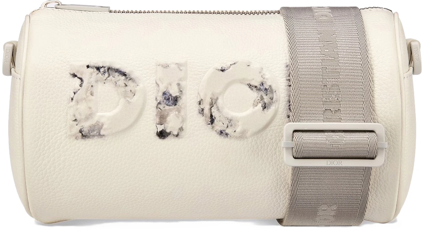 Dior x Daniel Arsham Roller Bag Calfskin White in Grained Calfskin with ...
