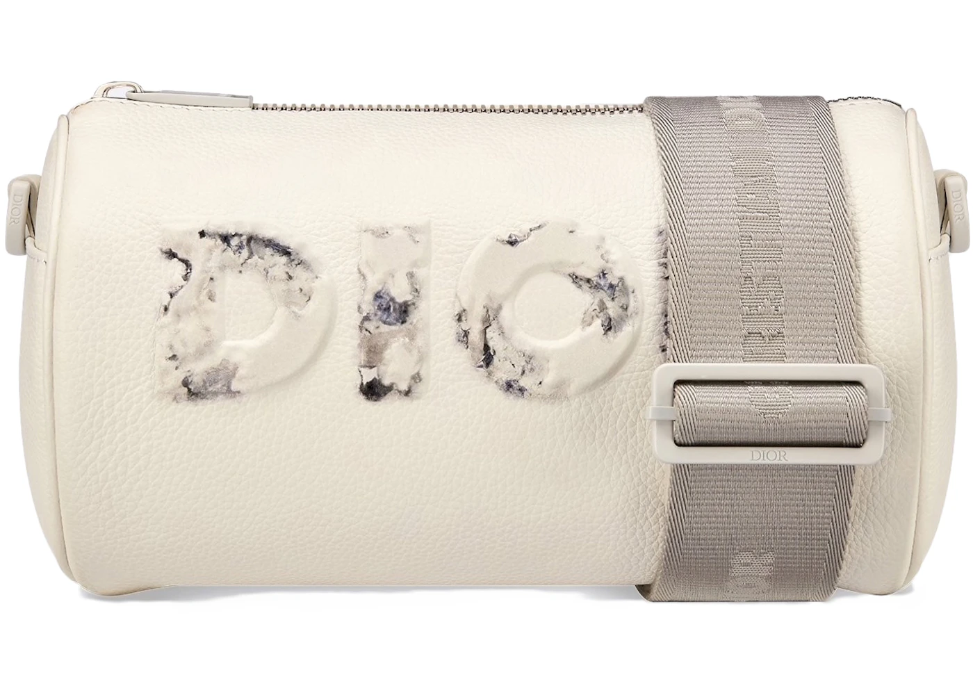 Dior x Daniel Arsham Roller Bag Calfskin White in Grained Calfskin with ...