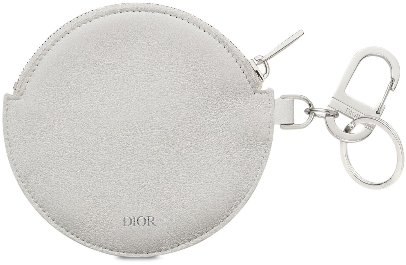 Dior x Daniel Arsham Zip Charm Calfskin White in Smooth Calfskin with