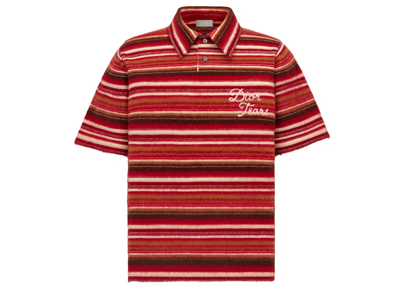 Dior x Denim Tears Polo Mohair Knit Shirt Brown/Red Men's