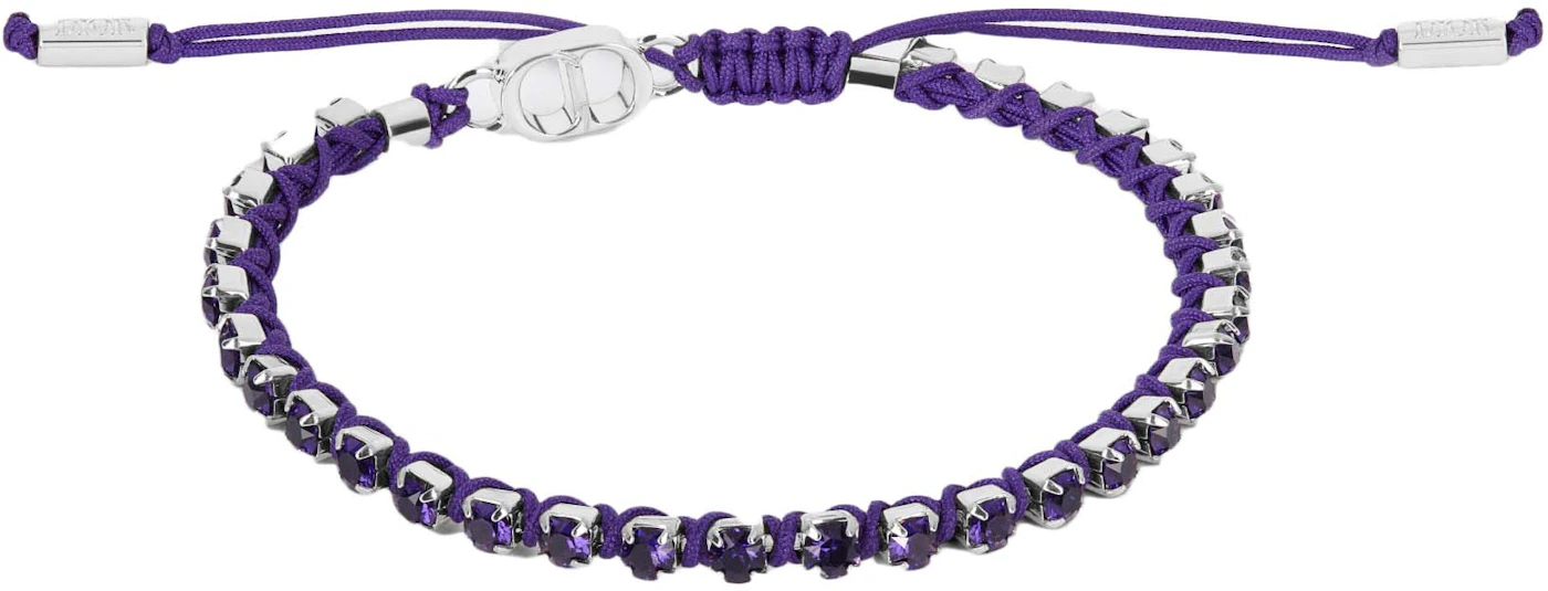 Jack Adjustable Gold Chain Bracelet in Purple Crystal
