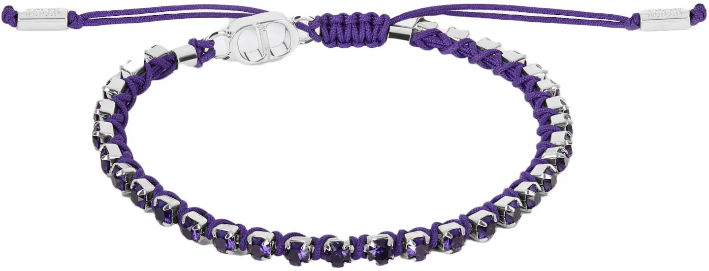 Dior x ERL Bracelet Purple Technical Rope and Purple Crystals in Purple ...