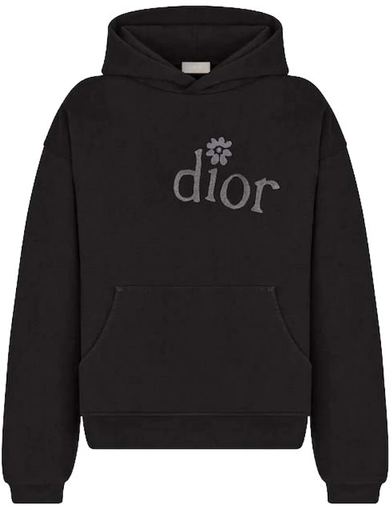 Dior x ERL Hooded Relaxed Fit Sweatshirt Black Cotton Fleece - SS23 - US