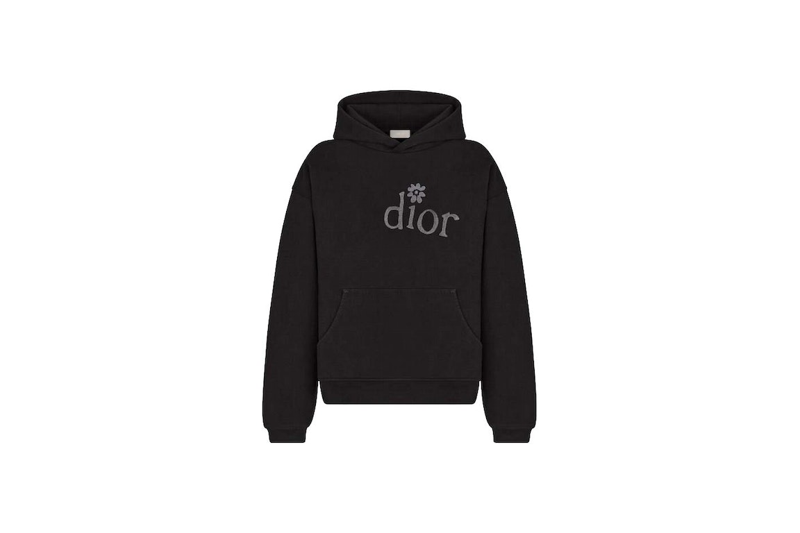 Pre-owned Dior X Erl Hooded Relaxed Fit Sweatshirt Black Cotton Fleece