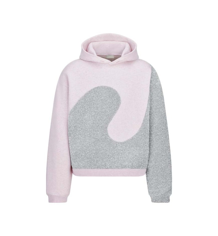 Pre-owned Dior X Erl Hooded Relaxed Fit Sweatshirt Pink Heathered Cotton Fleece