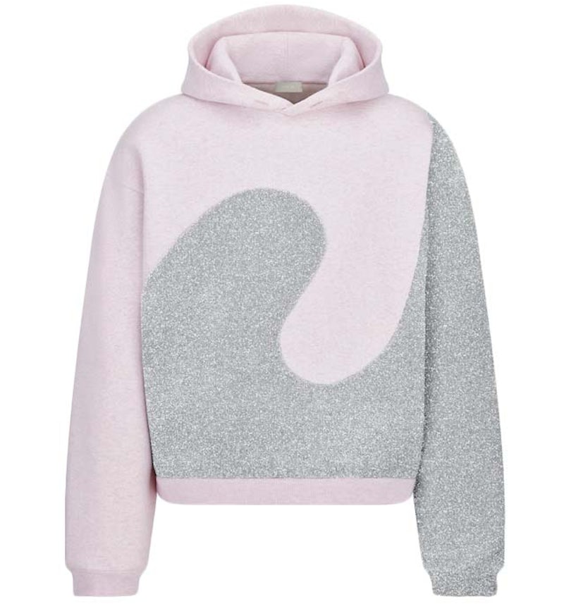 Dior x ERL Hooded Relaxed Fit Sweatshirt Pink Heathered Cotton
