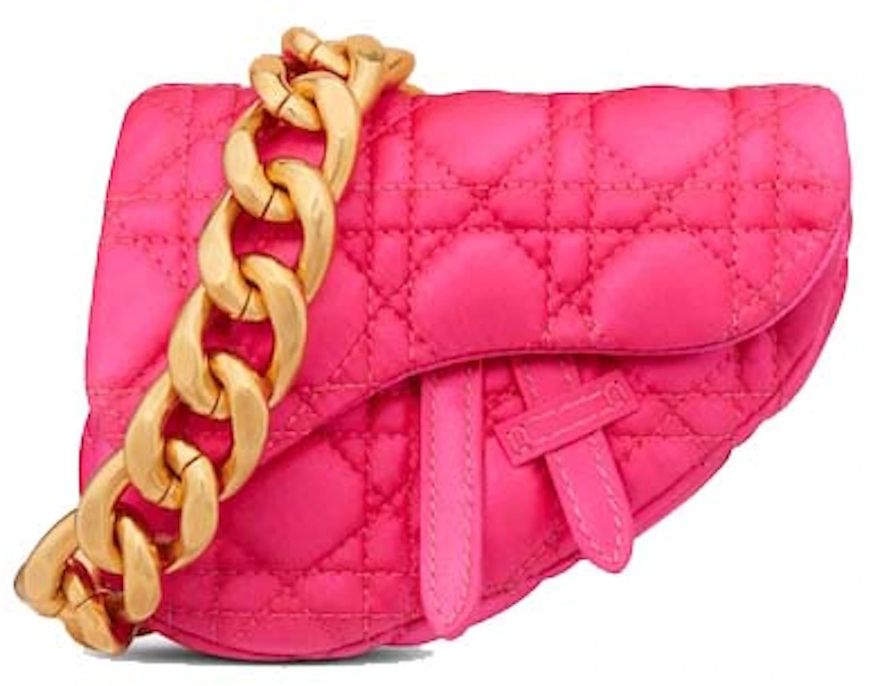 Dior x ERL Micro Venice Saddle Bag Pink Kumo Cannage Satin in Pink Kumo  Cannage Satin with Gold-tone - US