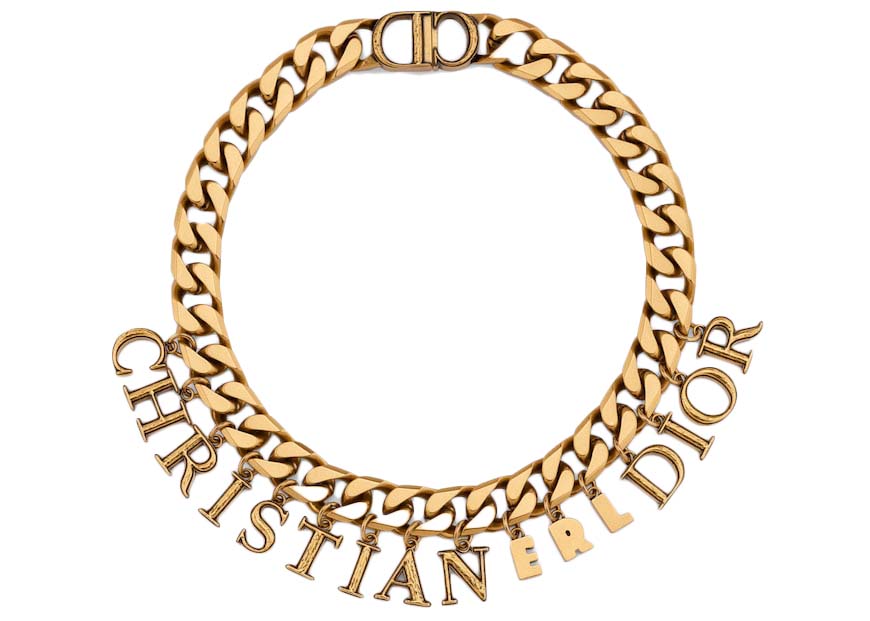 Buy Christian Dior Pre-loved Christian Dior CD logo choker canvas GP off  white Light pink gold 2024 Online | ZALORA Singapore