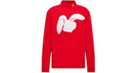 Dior x ERL Relaxed-Fit Long-Sleeved T-Shirt Red Cotton Jersey