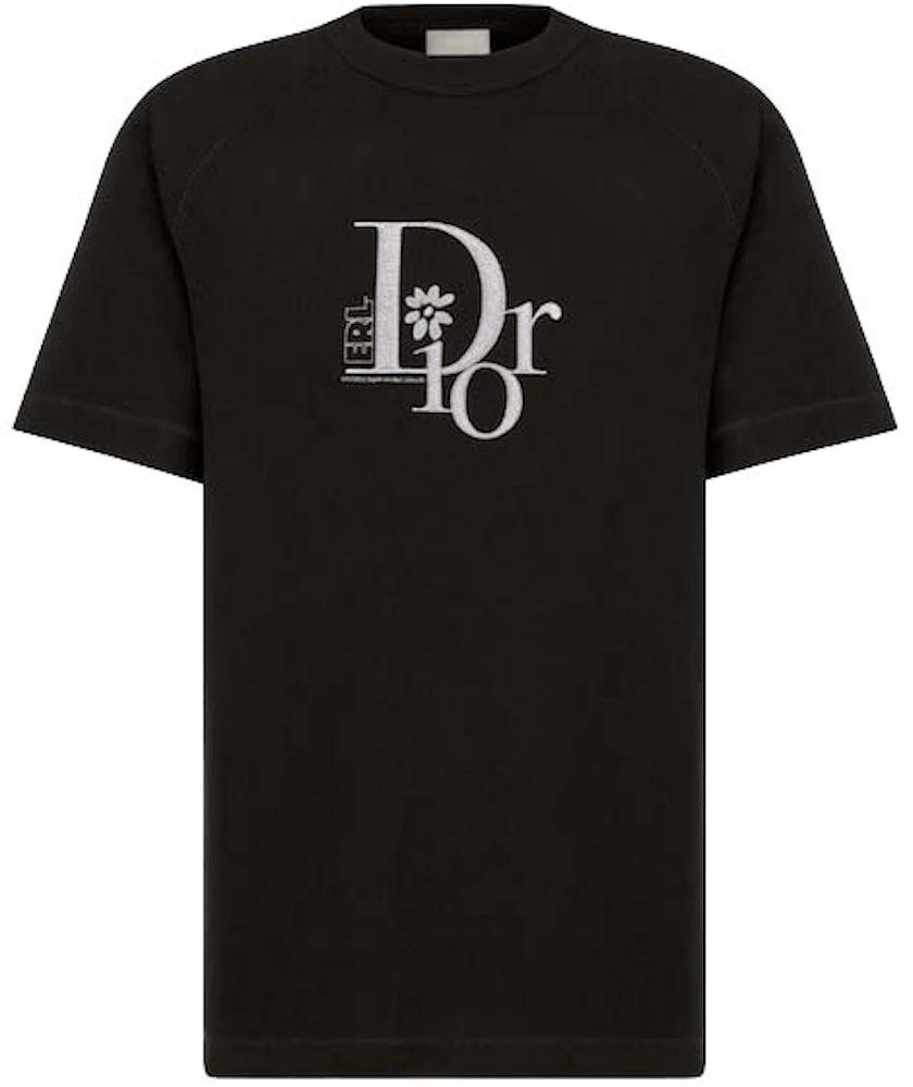Relaxed-Fit DIOR TEARS T-Shirt Black Slub Cotton Jersey