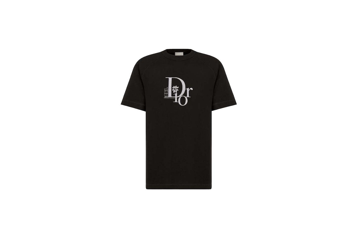 Pre-owned Dior X Erl Relaxed-fit T-shirt Black Slub Cotton Jersey