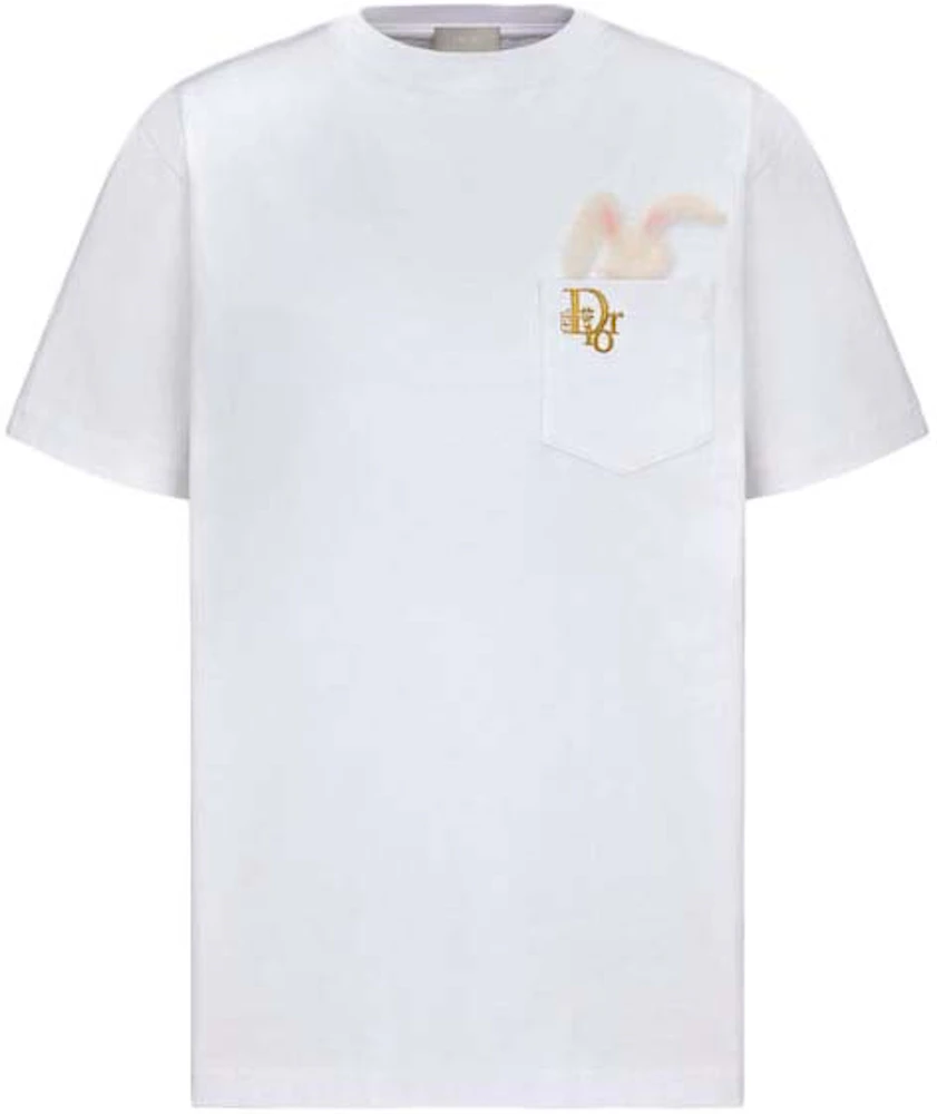 DIOR TEARS Relaxed-Fit Polo Shirt White Slub Cotton Jersey