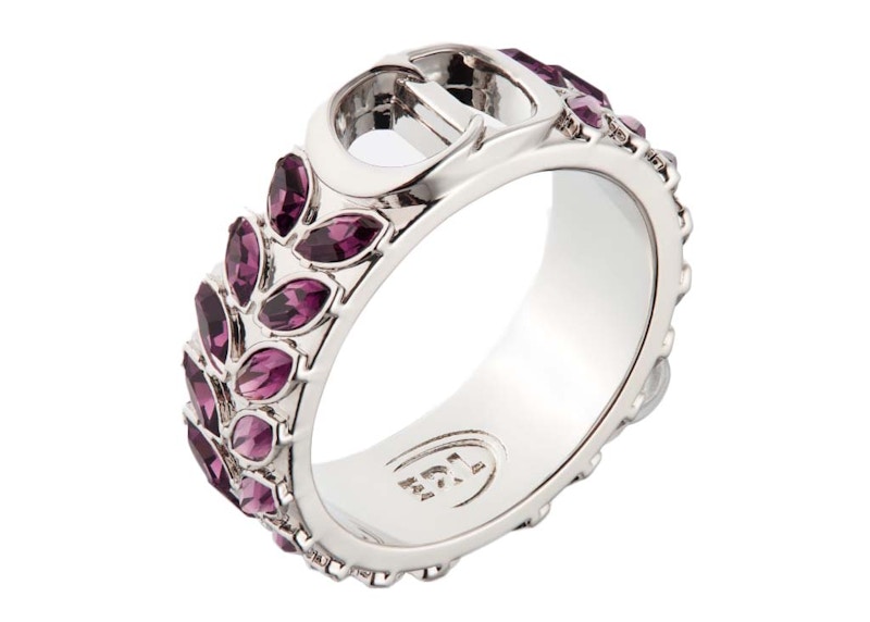 Dior x ERL Ring Silver-Finish Brass and Purple Crystals in Silver ...