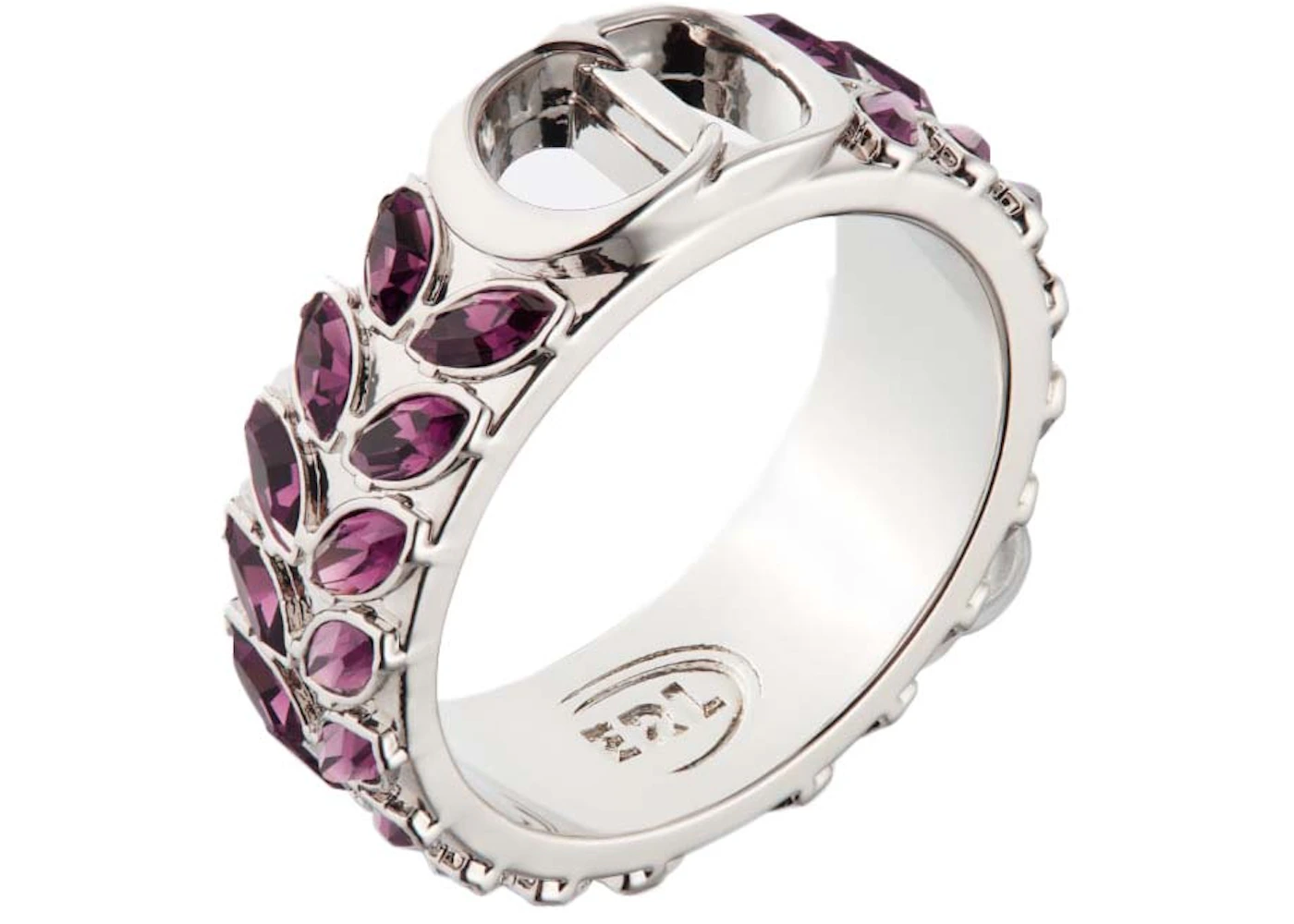 Dior x ERL Ring Silver-Finish Brass and Purple Crystals in Silver ...
