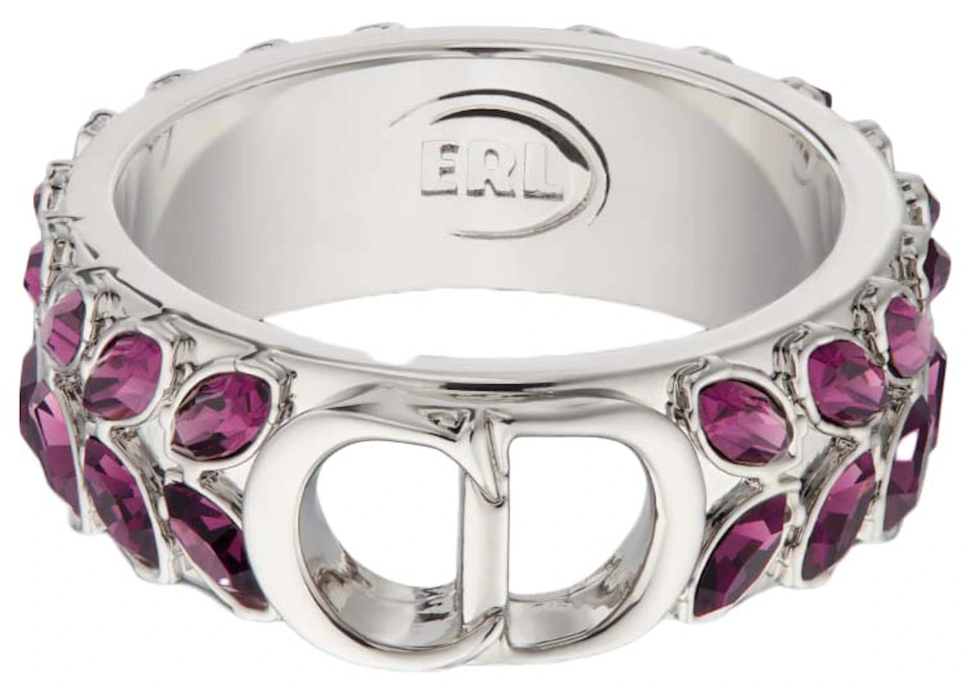 Dior x ERL Ring Silver-Finish Brass and Purple Crystals in Silver ...