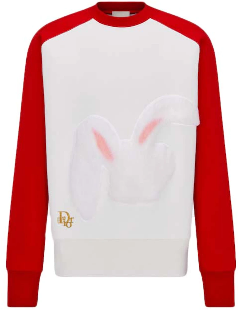 Dior x ERL Sweatshirt White and Red Cotton Fleece - SS23 - US