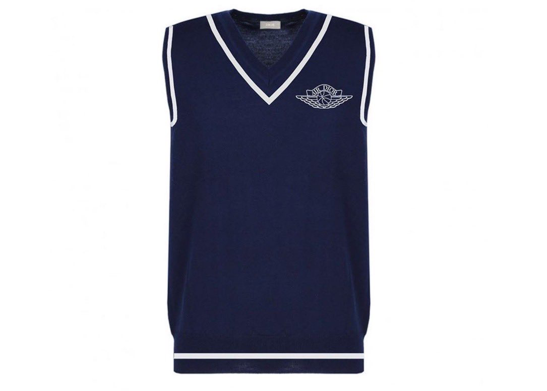 Air Dior Jordaan Wings Sky Blue White Logo Cashmere Long Sleeve Jumper  Sweater S  eBay