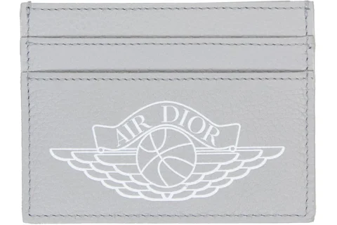 Dior x Jordan Wings Card Holder (4 Card Slot) Grey in Calfskin with ...
