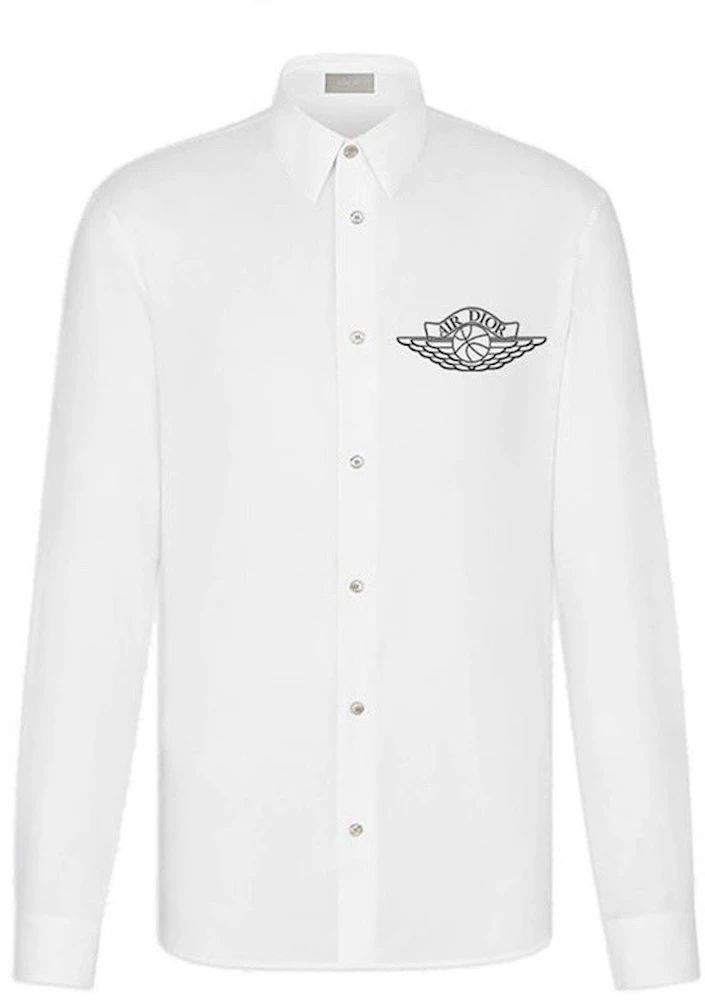 Dior x Jordan Wings Longsleeve Button Up Shirt White Men's - SS20 - US