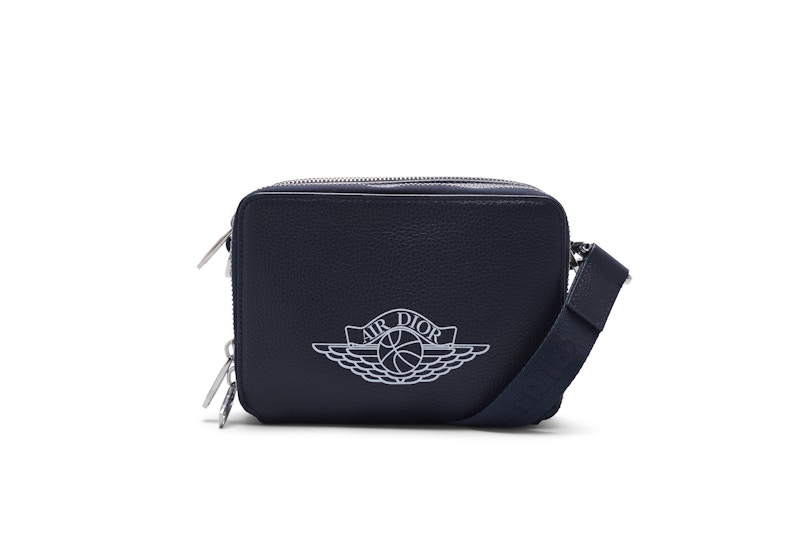 Dior x Jordan Wings Messenger Bag Navy in Calfskin with Silver ...