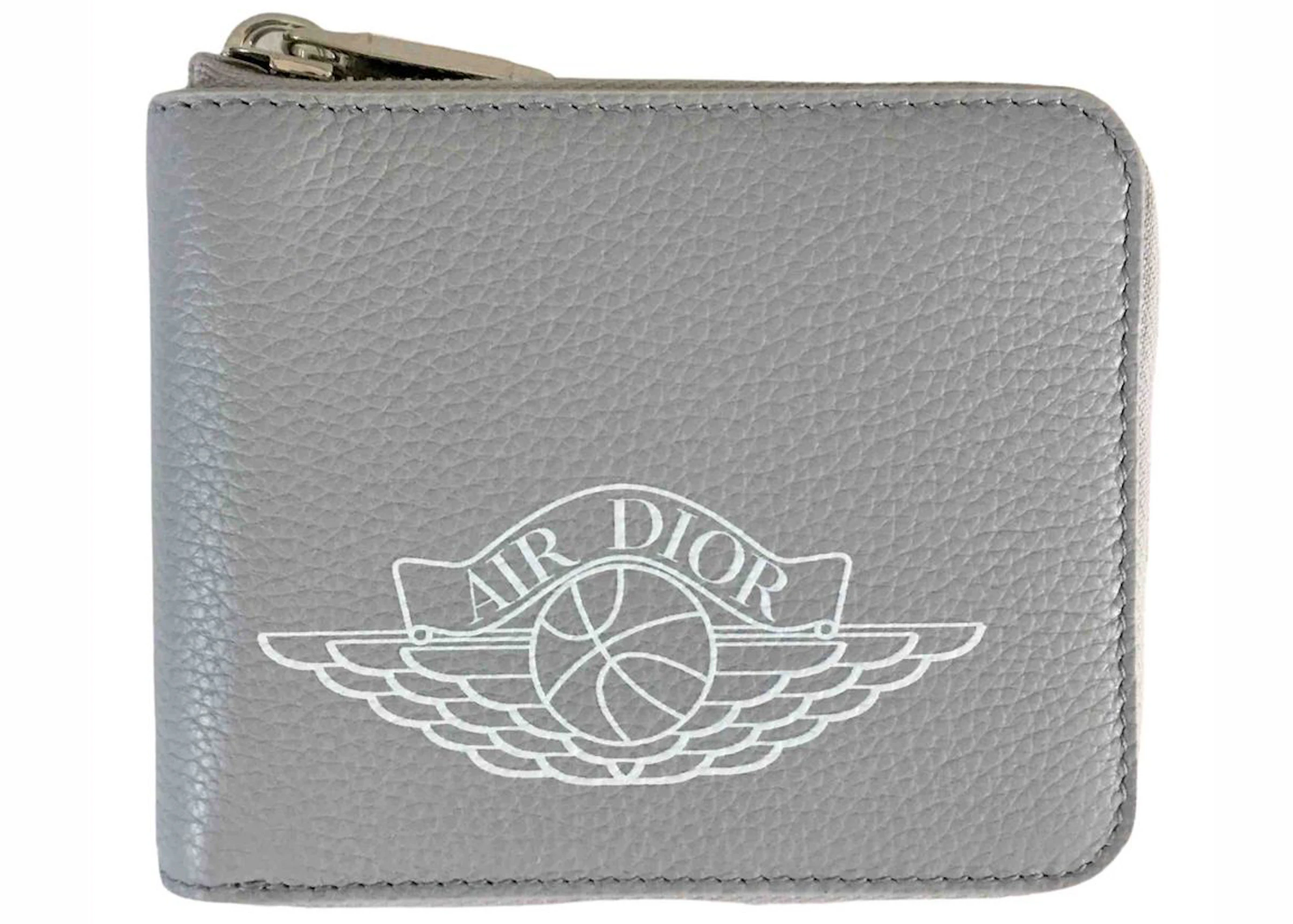 Dior x Jordan Wings Zip Wallet (4 Card Slot) in Calfskin with Silver-tone US