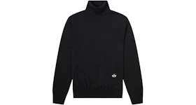 Dior x KAWS Bee Logo Turtleneck Wool Knit Sweater Black