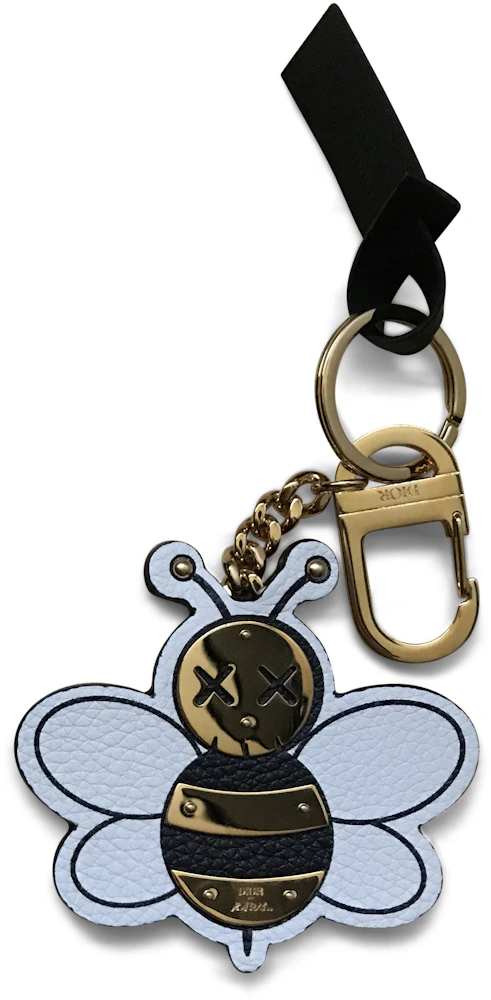 Dior x Kaws Bee Key Ring Brass in Leather/Brass with Gold-tone - US