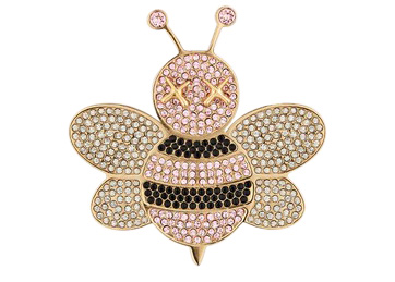 Dior x Kaws Bee Pin Pink in Brass/Crystal with Gold-tone Brass - GB