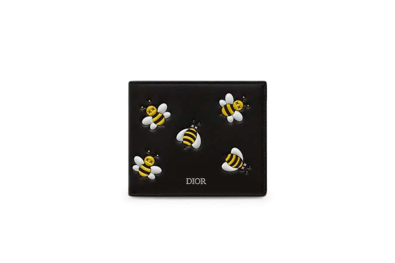 Dior x Kaws Bifold Wallet Yellow Bees 