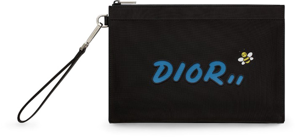 Dior x Kaws Duffle Blue Logo Black in Nylon with Silver-tone - US