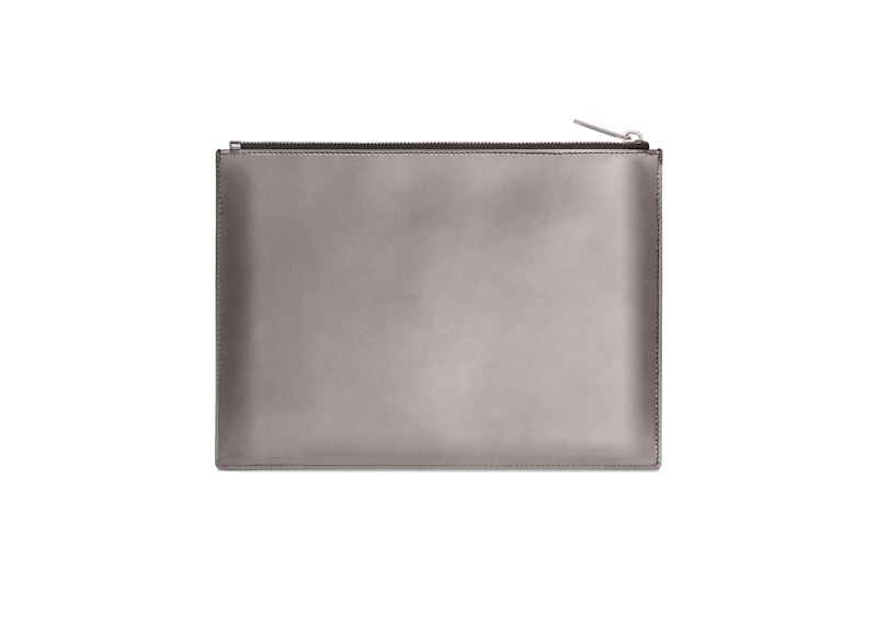 Dior x Kaws Pouch Calfskin Bee Print Silver in Calfskin with