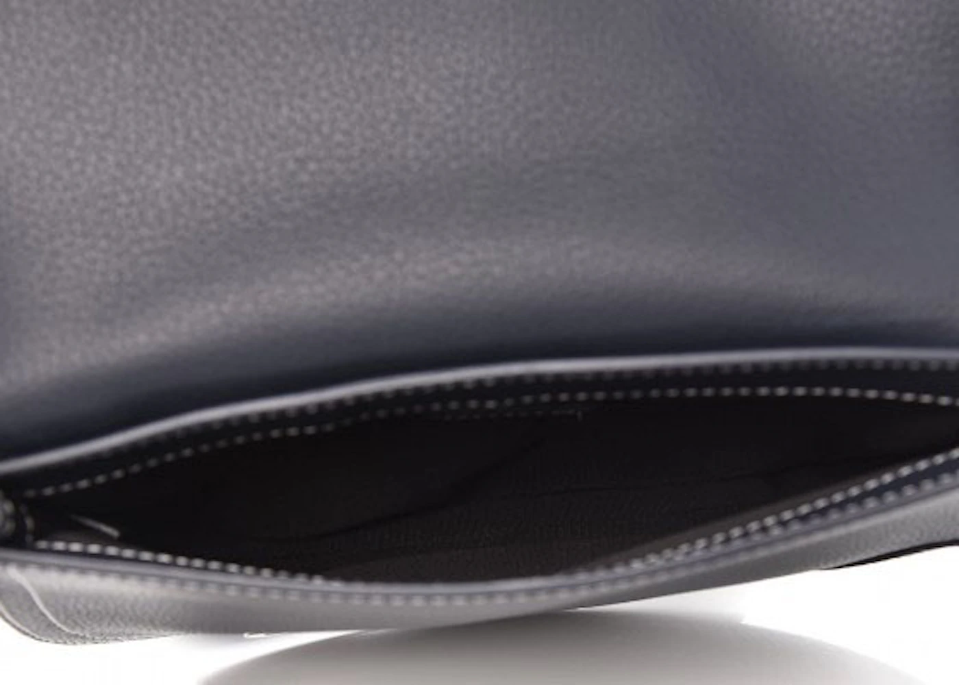 Dior x Kaws Pouch Saddle Navy Blue in Grained Calfskin with Silver-tone ...