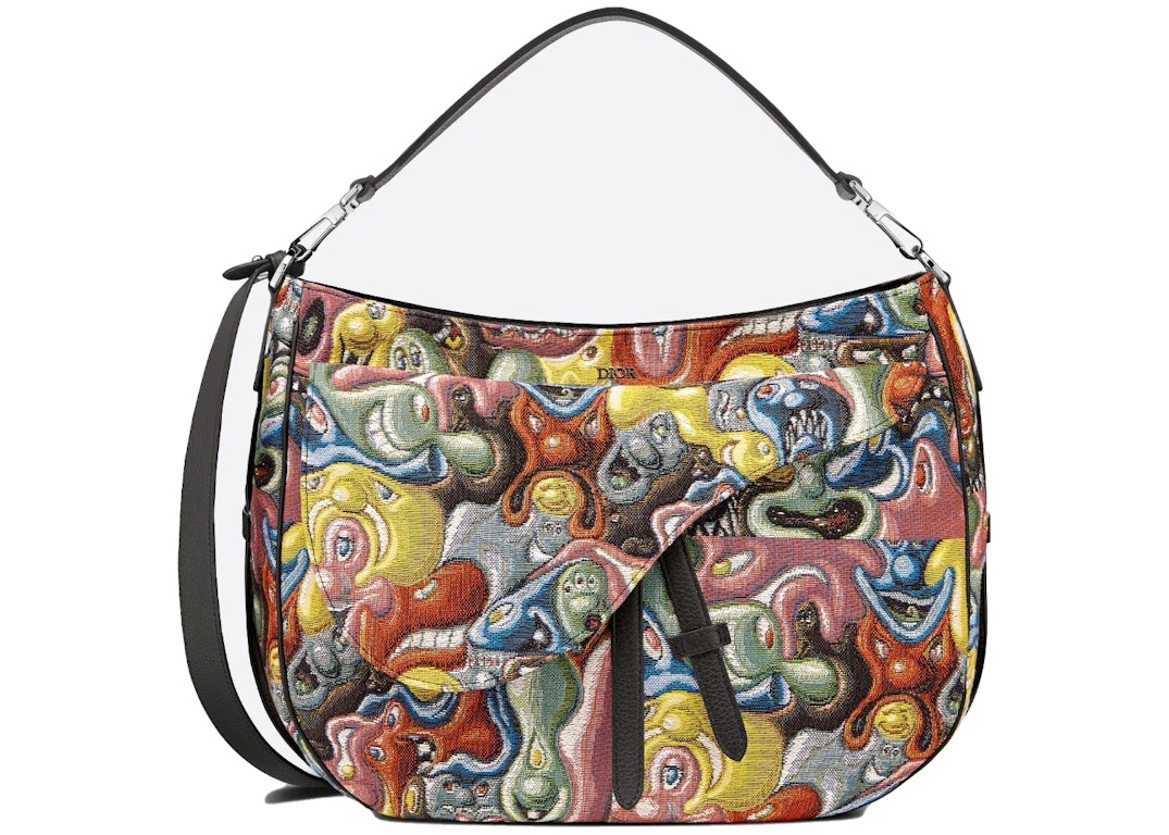 Pre-owned Dior X Kenny Scharf Saddle Soft Bag Multicolor