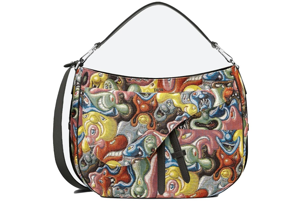 Pre-owned Dior X Kenny Scharf Saddle Soft Bag Multicolor