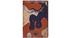 Dior x Peter Doig Bi-Fold Card Holder Cognac-Colored Camouflage