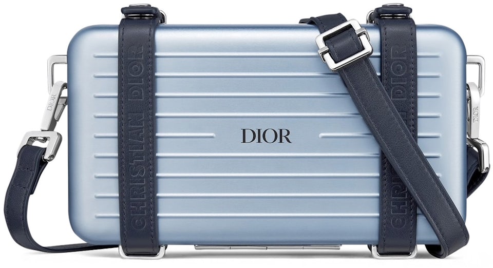 Dior x RIMOWA 4-Wheel Large Suitcase Aluminium Dior Oblique Blue