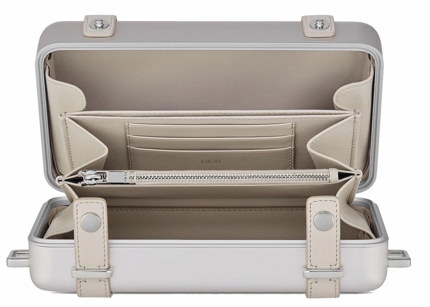 Dior x RIMOWA Personal Clutch On Strap Aluminium Silver in Aluminium/Calfskin with Silver-tone - US