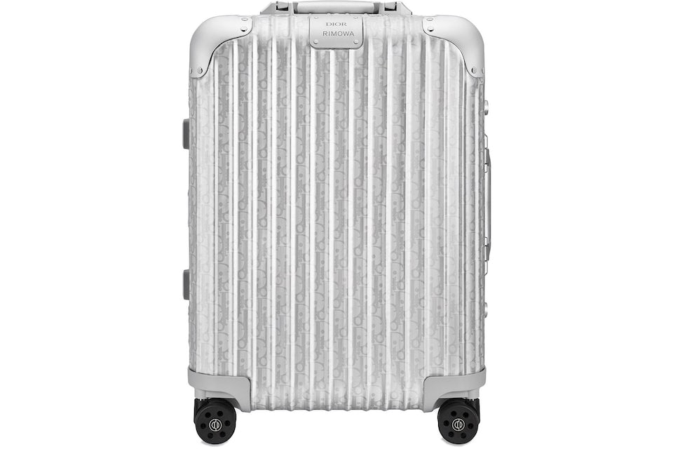 Dior x RIMOWA 4-Wheel Cabin Suitcase Aluminium Dior Oblique Silver in  Aluminium with Silver-tone - US
