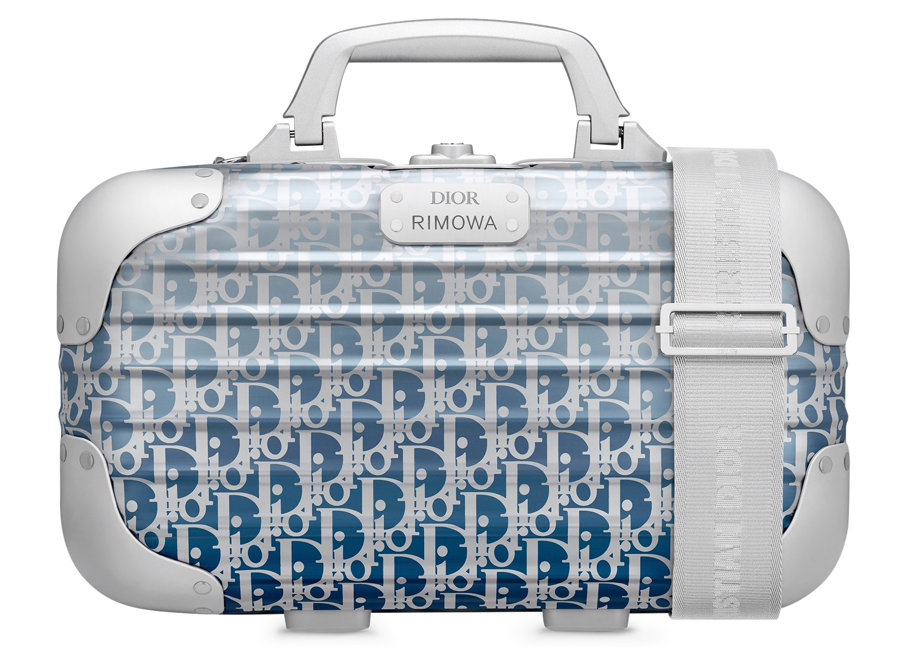 Dior x RIMOWA Carry-On Case Aluminium Dior Oblique Blue Gradient