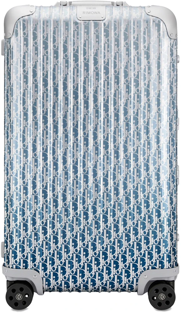 Dior x RIMOWA 4-Wheel Cabin Suitcase Aluminium Dior Oblique Blue Gradient  in Aluminium with Silver-toneDior x RIMOWA 4-Wheel Cabin Suitcase Aluminium  Dior Oblique Blue Gradient in Aluminium with Silver-tone - OFour