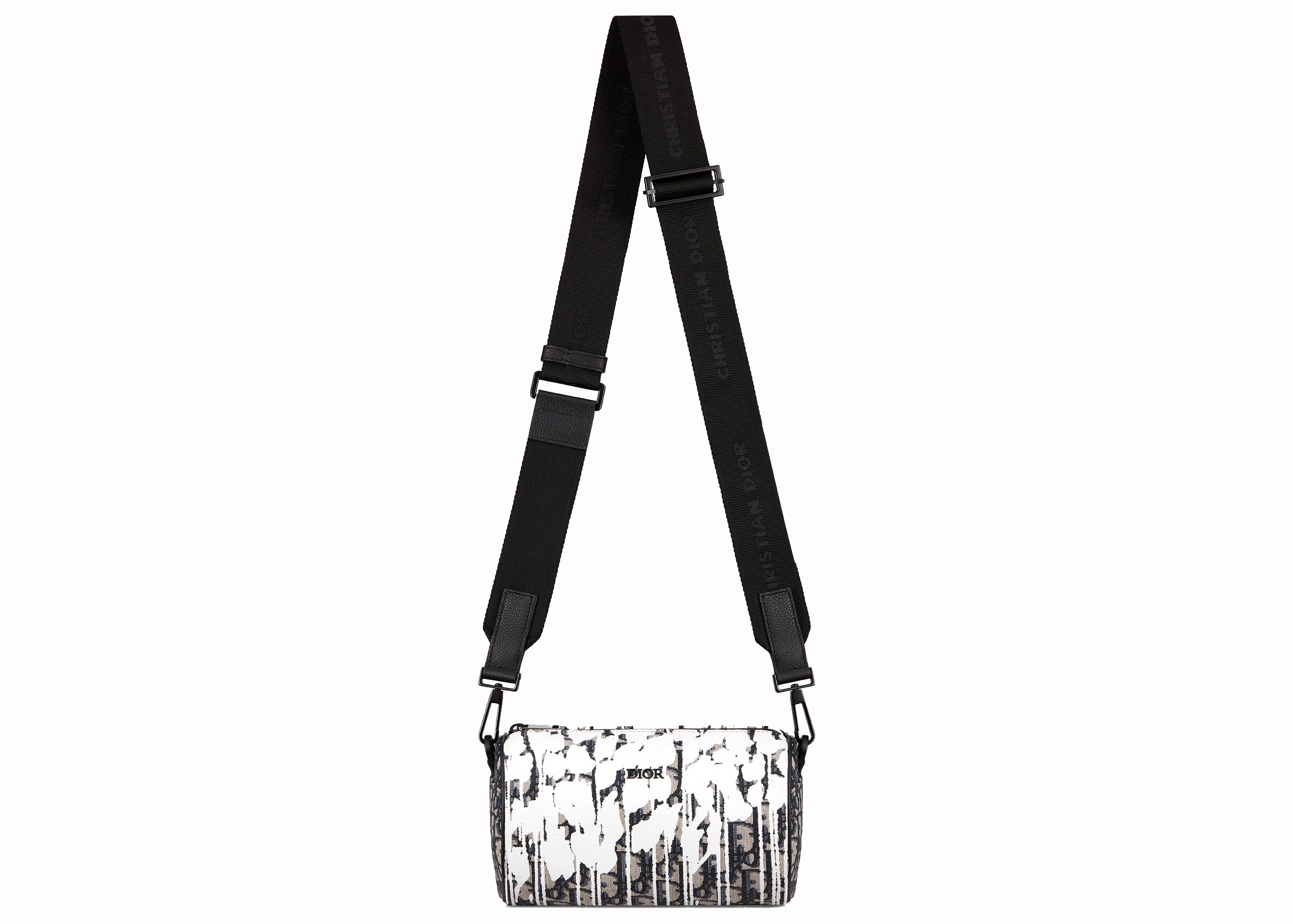 Dior x Raymond Pettibon Roller Messenger Bag Oblique White Black