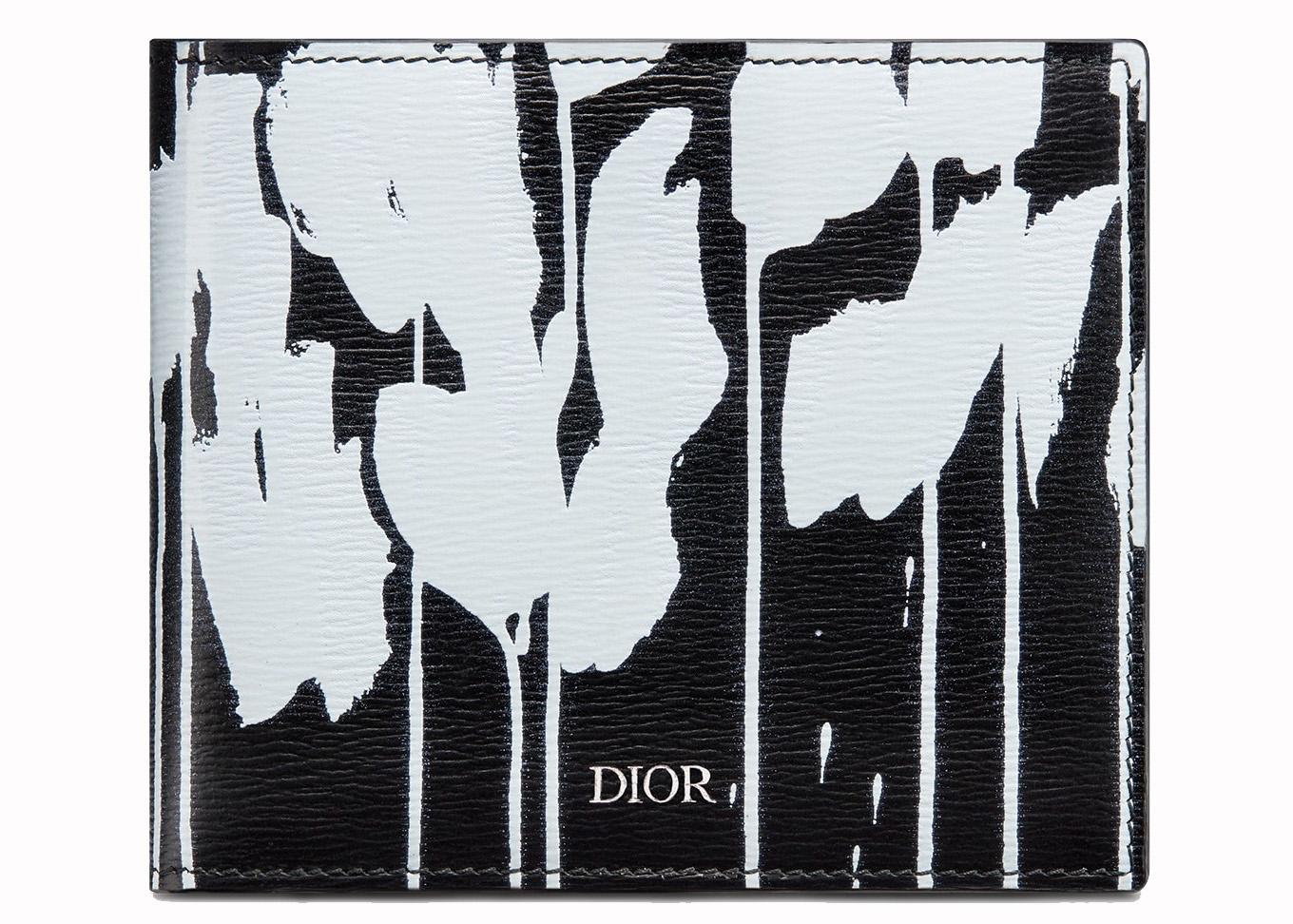 Dior x Raymond Pettibon Wallet Calfskin Black/White in Calfskin - US