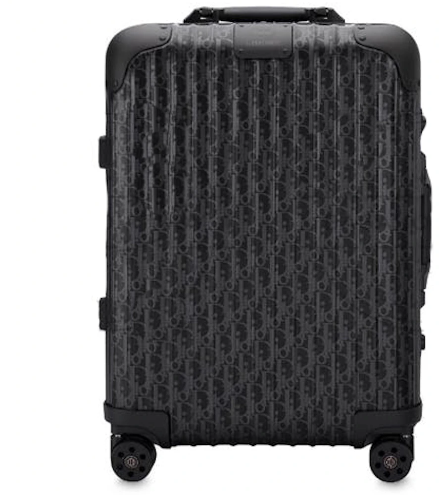 Dior x RIMOWA 4-Wheel Cabin Suitcase Aluminium Dior Oblique Black in  Aluminium with Black-tone - US