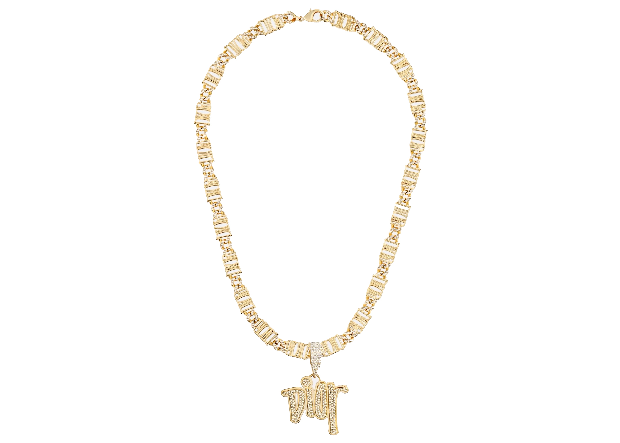 Dior x CACTUS JACK Necklace GoldWhite in Brass  US