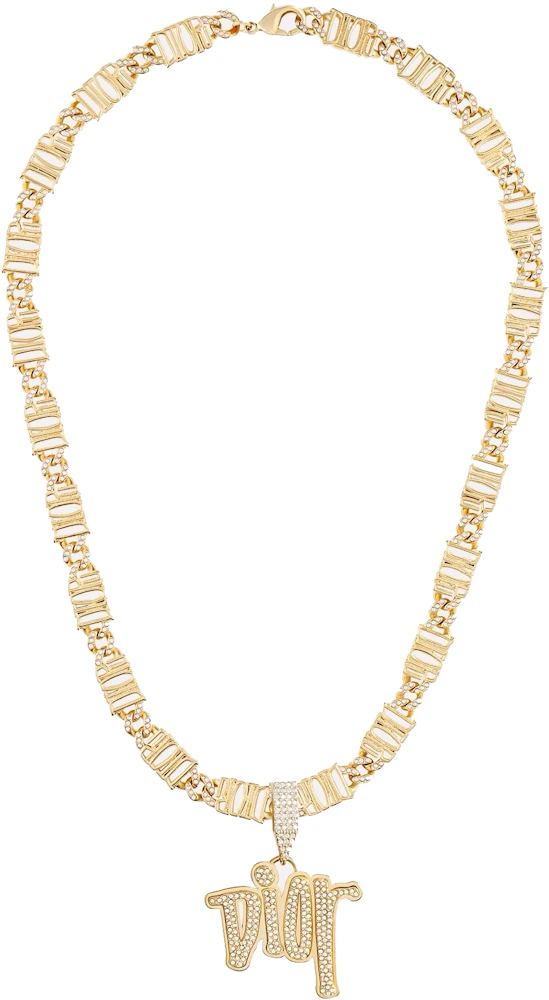 Christian Dior Couture Chain Link Necklace Silver-Finish Brass
